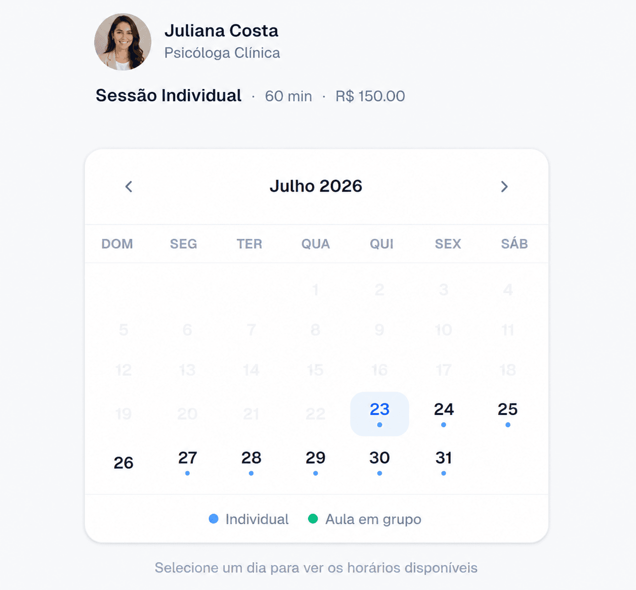 Paciente vê o calendário